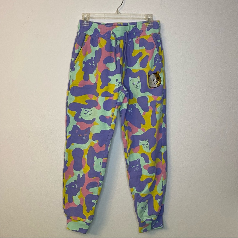 Teddy Fresh x Ripndip collar 2.0 Camo sweatpants size S joggers